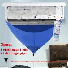 (3pcs/Set) Home Air Conditioner Cleaning Drain Bag, AC Drain Bag, Wall Mounted Indoor Unit Cleaning Water Collection Bag Set