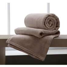 Kit 2 Plain Blankets For Couples In Microfiber 1.80 X 2.00 - Beauty & Comfort - KIT 2 TAUPE - View 1