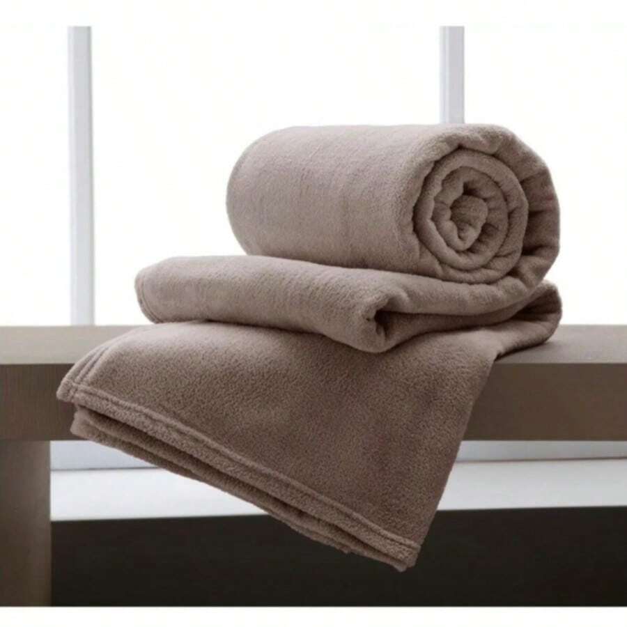 Kit 2 Plain Blankets For Couples In Microfiber 1.80 X 2.00 - Beauty & Comfort - KIT 2 TAUPE - View 1