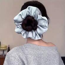 1 件素色优雅缎面大号发圈 - 柔软、舒适、高弹力发带，适合女性日常使用、发带、发饰、发饰 - 彩色 - 查看 3