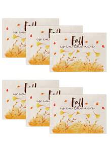 1 buc/4 buc/6 buc/60 buc covorașe izolate cu veveriță, dovleac, frunze de arțar, covorașe din in Hello Autumn, covorașe ușor de curățat, potrivite pentru casă, restaurant, decor pentru masă, rechizite pentru casă