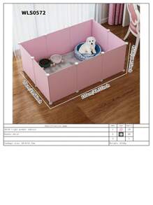Small Cat Fence, Foldable Guinea Pig/Rabbit Cage, Indoor Removable Balcony Half Enclosed Pet Fence, Space Saving