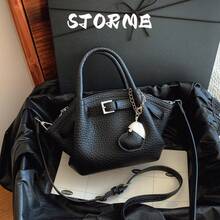 Small Handbags, Wing Bags, Stylish And Versatile Basket Bags, Bucket Bags, Leather Bags With A High Sense Of Quality, Can Be Worn As A Crossbody Bag - Black Large Flower - View 5