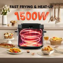 SUSTEAS 1500W Home Deep Fryer: A Kitchen Must-Have With Basket, Temp Control, Removable Lid & 2.5L Easy-Clean Pot - Ideal Gifts & Gift Ideas For Culinary Enthusiasts 304 Stainless Steel - Xem 3