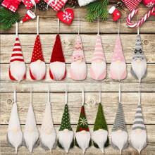 6 Peças Boneco Decorativo de Pendente de Natal, Pendente de Boneco Sem Rosto, Pendente de Boneco Velho, Pendente de Boneco Rudolph Sem Rosto, Pendente Decorativo de Suspensão Para Férias, Adequado para Decoração de Pendente de Casa, Pendente de Decoração de Evento