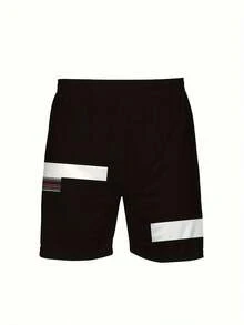 Men's Casual Sports Set, Summer 3D Printed T-Shirt And Shorts, Breathable Mesh Fabric - Deep Black - View 5