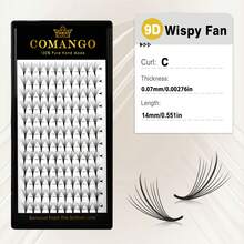 120Fans C 卷 9D 纤细预制扇形睫毛延长 0.07MM 尖头底座预制混合扇形睫毛仿貂皮纤细尖刺扇形批发睫毛簇、睫毛簇、单根睫毛、睫毛、假睫毛 - C - 查看 14