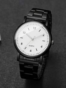 2 件/套女士休闲简约数字表盘石英腕表，时尚个性化配饰（不含表盒） - 黑色 - 查看 6