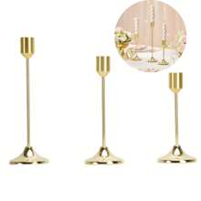 3pcs Metal Candle Holders, Tabletop Decoration For Candlelight Dinner Photos, Wedding Anniversary Party, Home Hotel Decor, Birthday Gift (Candles Not Included)