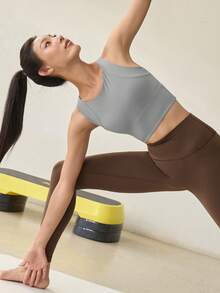 Áo ngực thể thao - Áo tank top yoga giảm sốc cố định, áo ngực thể dục chạy bộ dành cho nữ, mùa xuân - Xám - Xem 7