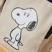 Miniso Snoopy Series Multi-Pocket Nylon Backpack High School Students School Bag Brand Unisex Shoulder Bag - Beige - View 10