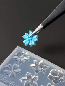 FULL BEAUTY 2pcs Spring Flower Petals Silicone Nail Mold Lily Cherry Blossom Floral DIY Design Manicure Template 3D Carving Nail Art Silicone Mold Stencil Reusable Tools - Clear - View 7