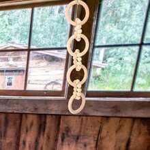 Chain Link Decor Natural Rustic Wooden Beads Table Centerpiece For Home Office Farmhouse