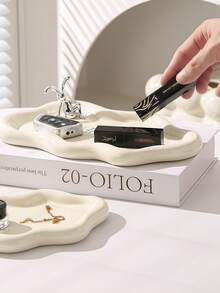 1 pieza Bandeja de joyería creativa irregular, material de resina, regalo de fiesta, bendición de cumpleaños, suministros para fiestas, regalo para novio o novia, bandeja de joyería, decoración del hogar, adorno colgante, bandeja decorativa, bandejas decorativas (sin contacto con alimentos), bandeja de mármol blanco, bandeja de mármol para el hogar, bandeja de mármol redonda, bandeja redonda, bandeja de accesorios, bandeja de decoración del hogar, bandeja para novio/novia - Multicolor - Ver 6