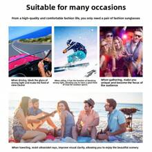 1 Piece Unisex Versatile Fashion Fashion Sunglasses With Leather Case - Suitable For Street Photography, Music Festival, Tropical Beach, Business Leisure, Fishing, Sports, Beach, Travel, Festival, Outdoor, Driving, Hiking, Party, Street Style Accessories, Outdoor Activities, UV Protection, Golf Fashion Shade Elegant Clothing Family Outing Travel Vacation Holiday