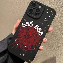 Spider Web Pattern Phone Case, Decorative Phone Protector Cover, Phone Accessories Compatible With IPhone 11 12 13 14 15 16 Pro Max - 黑色 - 查看 2