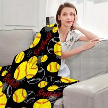 Ball Pattern Flannel Throw Blanket - Super Soft Flannel Printed 3D Blanket,  Suitable For Sports Enthusiasts,As Birthday Gifts, Family, Wedding, Souvenir Blankets, Polyester Blankets Suitable For All Seasons, Washable, Machine Washable, Lightweight, Breathable, Comfortable, Warm, Unique, 280gsm For Him, Her Personalized Ideal Gifts For Her, Him, Family, Boyfriend, Girlfriend, Father, Family, Mother, Lover, Daughter, Son, Grandfather, Grandmother, Friend, Classmate, Pet.   Perfect Nap, Camping, Travel, Home, Daily Life, Office Decoration, Birthday, Anniversary, Valentine's Day, Thanksgiving, Christmas, Halloween, Mother's Day, Father's Day, Wedding, New Year Gifts ,Sofa,Bed,Car,Bedroom,Living Room,Office,  Outdoor Camping, Beach,Wall Decoration Ships