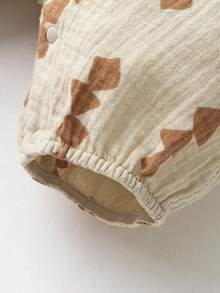 mini bala Baby Sleeveless Romper – Gauze Fabric & Breathable – Cool Summer Wear - Brown Tone - View 8