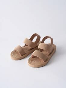 Tropiscape Sandalias planas, ligeras y de moda para exteriores, con textura tejida de yute bohemia, cómodas para la playa y vacaciones