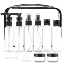Bộ 12 chai mini du lịch, hộp đựng bằng nhựa di động có thể tái sử dụng, chai nhựa chống rò rỉ dùng để đựng dầu gội, sữa dưỡng thể và sữa tắm. Lý tưởng cho cắm trại, đám cưới, kỳ nghỉ và những chuyến phiêu lưu mùa hè! - Trong suốt - Xem 6
