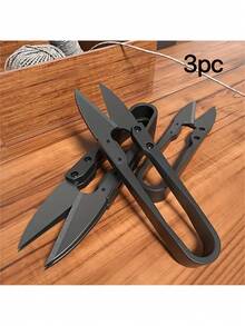 1 Piece High-Quality Black Carbon Steel U-Shaped Small Scissors – Thread Cutter And Yarn Trimmer With Spring Design – Ideal For Sewing, Embroidery, Tailoring, And DIY Crafts – Great For Household Use, Garden Plant Bud And Leaf Trimming, Mini Precision Cutting Tools For Needlework - Multicolor - View 2