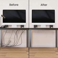 1PC 40cm/15.75inch Under-Desk Cable Tray Self-Adhesive Cable Organizer Cable Management Accessories Cable Protecter No Drilling PVC Invisible Slot Organizer For Monitors And Computers,Durable PVC Material