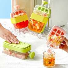 2-In-1 Ice Cube Bottle With Straw - Easy Press Ice Tray Water Bottle, Leak Proof Lid, Vertical Ice Maker For Freezer, Travel, Gym & Home Use (800ml, 500ml)Ice Cube Bottle With Straw,Ice Bottle Cup,Ice Trays For Freezer,Silicone Ice Cube Trays For Freezer With Lid And Bin,Zero Touch Press Ice Cube Molds For Cocktail,Whiskey,Coffee - 彩色 - 查看 7