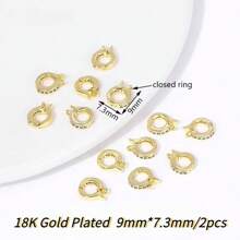 2 stuks 18K verguld messing metalen inleg zirkonia scharnierende hanger enhancer borgsluitingen DIY sieraden maken accessoires