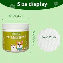 Pet Eye & Ear Wipes Extra-Large And Thickened (8cm In Diameter), Suitable For Cats And Dogs, Making Cleaning And Usage Easier. Gently Removes Tear Stains For Cats And Dogs-An Essential For Pet Eye Care. Ideal For Cleansing Your Pet's Face, Eyes, Ears, Paws, And Bottom.