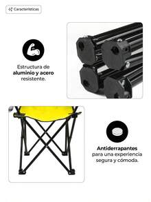 Sillas Plegables Para Camping Infantiles - Amarillo - Ver 4