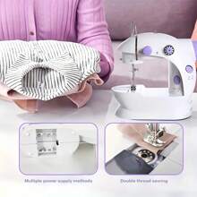 1set Home Mini Portable Electric Sewing Machine ,Beginner's Sewing Machine,Mini Tabletop Electric Sewing Machine,Portable Foot Pedal Straight Line Hand Table Double Thread Set Electric Sewing Machine,Gift For Mom And Wife