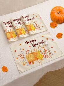 1 buc/4 buc/6 buc/60 buc covorașe izolate cu veveriță, dovleac, frunze de arțar, covorașe din in Hello Autumn, covorașe ușor de curățat, potrivite pentru casă, restaurant, decor pentru masă, rechizite pentru casă