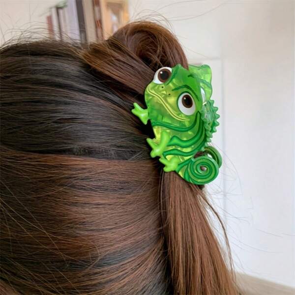 Disney Disney Tangled Chamäleon Pascal Haarspange, starker Halt, modisches Mittelgroßes Haarzubehör, geeignet für 14+ Jahre, Alltagsgebrauch und Geschenk, Party Haardekoration