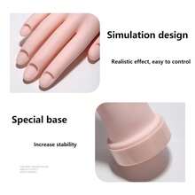美甲练习假手模型、脚模型、仿真手展示模型。手指可弯曲、移动、定位，可插入指甲片。适合美甲店练习训练，也适合居家DIY。 - 彩色 - 查看 3