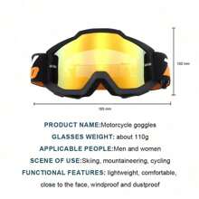 Motorcycle Goggles Bandana Mask Motocross Goggles Windproof ATV Dustproof Racing Goggles Anti-Scratch Skiing Goggles Protective Safety Eyewear TPU Frame PC Color Lens