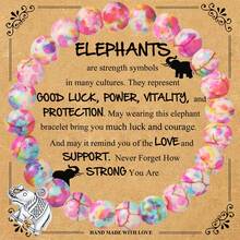 1PC Elephant Gift For Women Friend, Elephant Pendant Bracelet With Blessing Card Gifts For Daughter Son Niece Nephew Friend And Mom Dad, Exquisite Bohemian Style Bracelet Gifts For Elephant Lovers