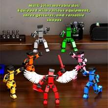 1 Stück 9,5cm Mini bewegliche Aktion Figur, bewegliche Puppe Dekor Zubehör mit austauschbaren Waffen, kann vielseitig posierbare Figur DIY