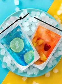 Juice Bag Plastic Beverage Bags, Transparent Portable Water Bag For Outdoor, Disposable Travel Leak Proof Bag Squeeze Bag, Reusable Sealed Liquid Bag,Multi-Use Plastic Pouches For Liquids Clear Portable Drink Bags Bubble Tea, Soy Milk Takeout Packing,Sealed Zipper Smoothie Juice Pouch, Upright Plastic Bags Suitable For Camping, Birthday Parties Drinking Suitable For Bars, Clubs, Restaurants And Home Use