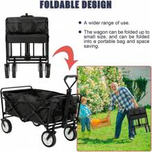 Folding Wagon Cart Garden Cart Utility Grocery Wagon Heavy Duty Beach Wagon Cart