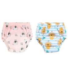 4 pièces de couches lavables et réutilisables pour bébé, étanches, respirantes, 6 couches de protection, 100% polyester, doublure et tissu extérieur imperméable, avec fonction anti-fuite, culottes de propreté, sous-vêtements pour bébé, cadeau de bébé