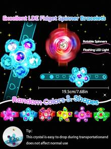 24pcs/Set Rotating LED Light Up Wristbands, Flashing Bracelets, Suitable As Jewelry, Birthday, Graduation, Wedding, Party, Carnival, Easter Gifts, Birthday Party Decorations, Night Lights, Toy Party Favors, Unique Gifts For Men, Personalized Gifts, Holiday Accessories, Party Favors, Outdoor Games, Glow Party Supplies (Random Style) - Multicolor - View 3