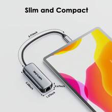 Puerto Ethernet de 5Gbps de USB C, puerto de red Ethernet Gigabit sin controladores RJ45 para computadoras portátiles, computadoras y talla grande, con carcasa de aluminio gris para Windows 10/11, macOS 11 o posterior, Linux y talla grande