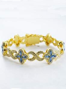 قلادة بسلسلة إسورة ذات أربعة أوراق شبه منحرفة وطراز أوربي أمريكي، موضة أنيقة وعصرية للرجال والنساء