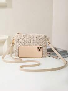 Bolsa de playa mini con correa de muñeca y monedero, bolso de hombro cruzado para mujeres, nueva mochila pequeña y versátil para primavera/verano, bolso cuadrado dulce