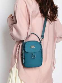 Women's Fashion Crossbody Bags, Multi-Pocket Multifunction Shoulder Bag, Casual Handbag With One Shoulder, Small Bag - Dusty Blue - View 8