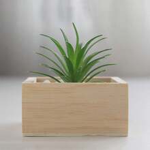 4PCS Unfinished Wooden Boxes, Square Wooden Box Storage Organizers For DIY Crafts, Collectibles, Treasures, Succulents, Desktop Drawer Decorations, Small Flower Pots - Multicolor - View 4