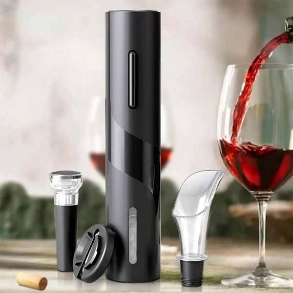 Abridor De Vinho Elétrico Saca Rolhas Garrafa Automático Moderno Completo