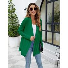 Newchoice Womens Casual Lightweight Long Sleeve Cardigan Soft Drape Open Front Fall Dusters (S-3XL) - Hijau - View 8