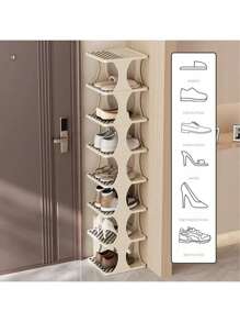 1 Stück mehrstufiges Schuhgestell, einfacher Schuhschrank für den Hauseingang, schmale Aufbewahrung, platzsparend, Zufallsfarbe
