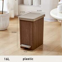 Cestino dei rifiuti con pedale 12L/16L, bidone della spazzatura di alta gamma con finitura in legno, con doppio scomparto e coperchio, impermeabile, per uso domestico, salotto, bagno, toilette, per l'organizzazione della cucina